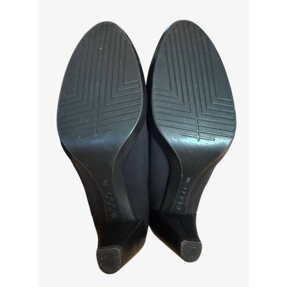 ECCO Sculptured 45 Black‎ Fabric Block Heel Pumps Leather Lined EUC 9.5/40 - Picture 6 of 9